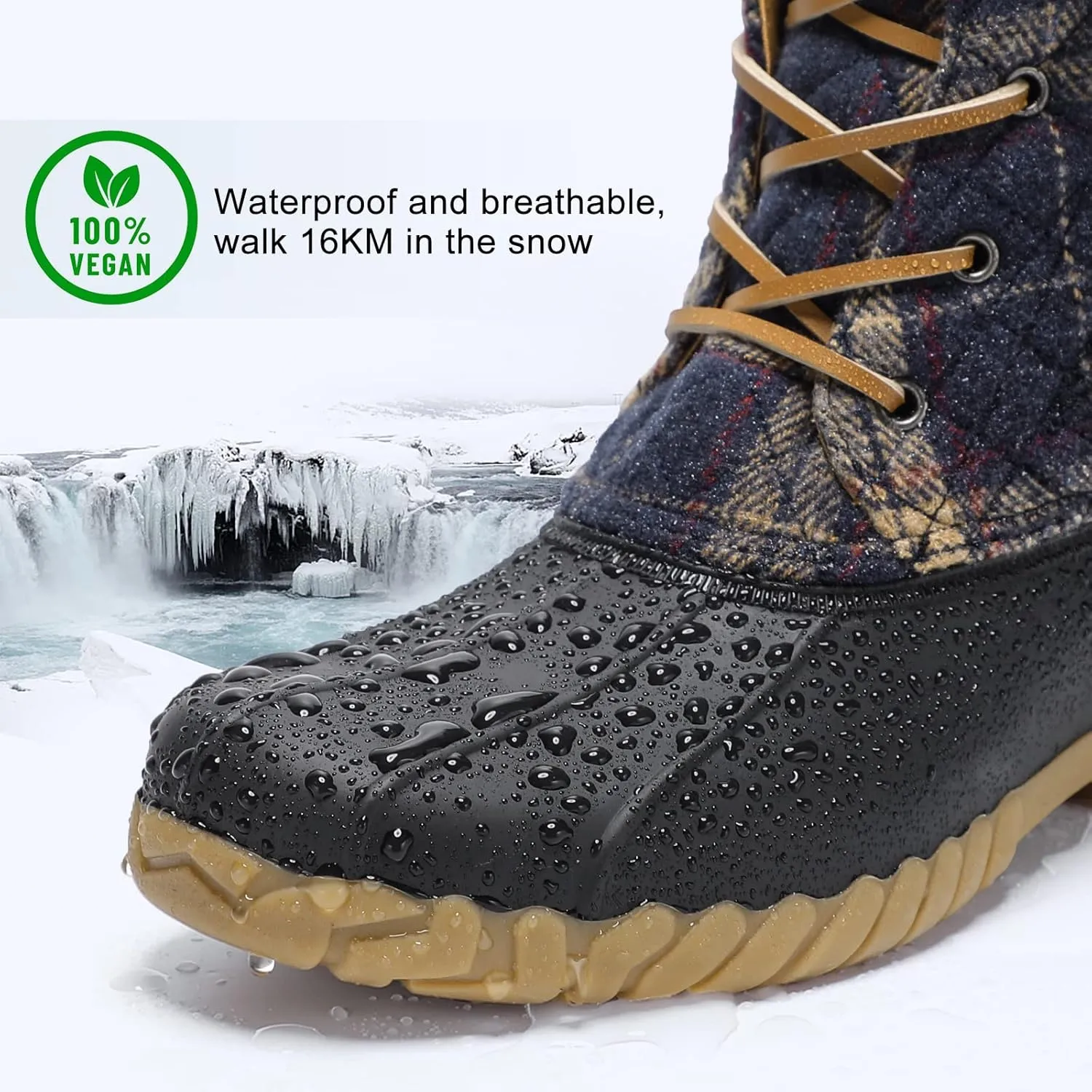 STQ Duck Boots for Women Waterproof Winter Boots Quilted Snow Boots