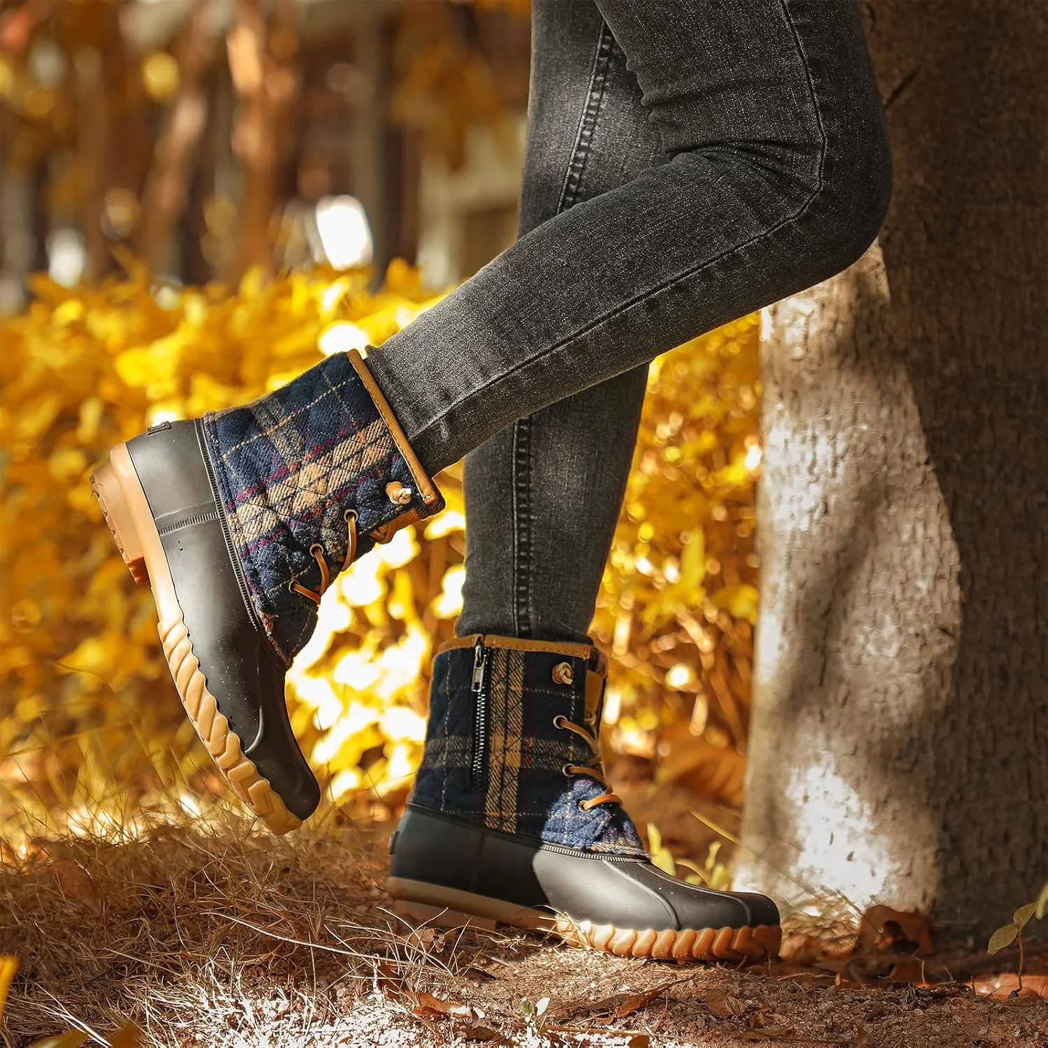 STQ Duck Boots for Women Waterproof Winter Boots Quilted Snow Boots