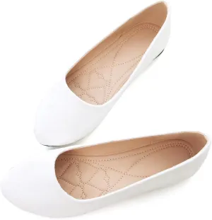 Stunner Women Cute Slip-On Ballet Shoes Soft Solid Classic Pointed Toe Flats