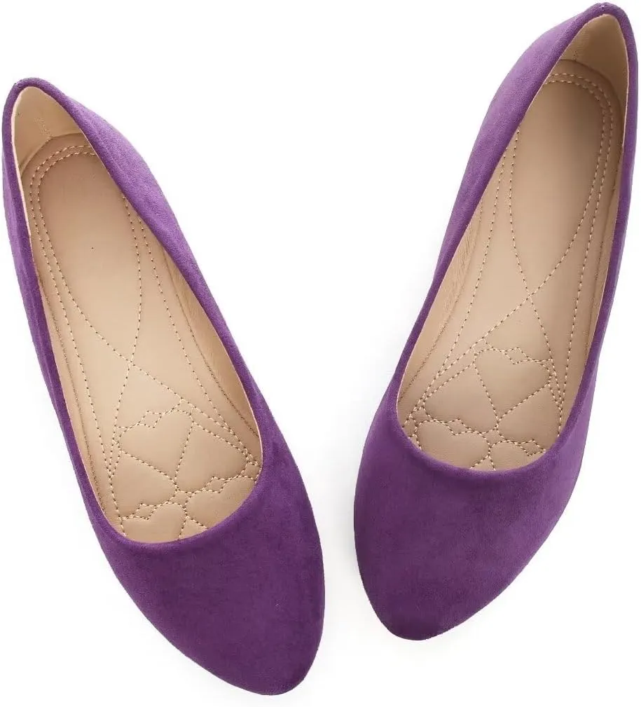 Stunner Women Cute Slip-On Ballet Shoes Soft Solid Classic Pointed Toe Flats