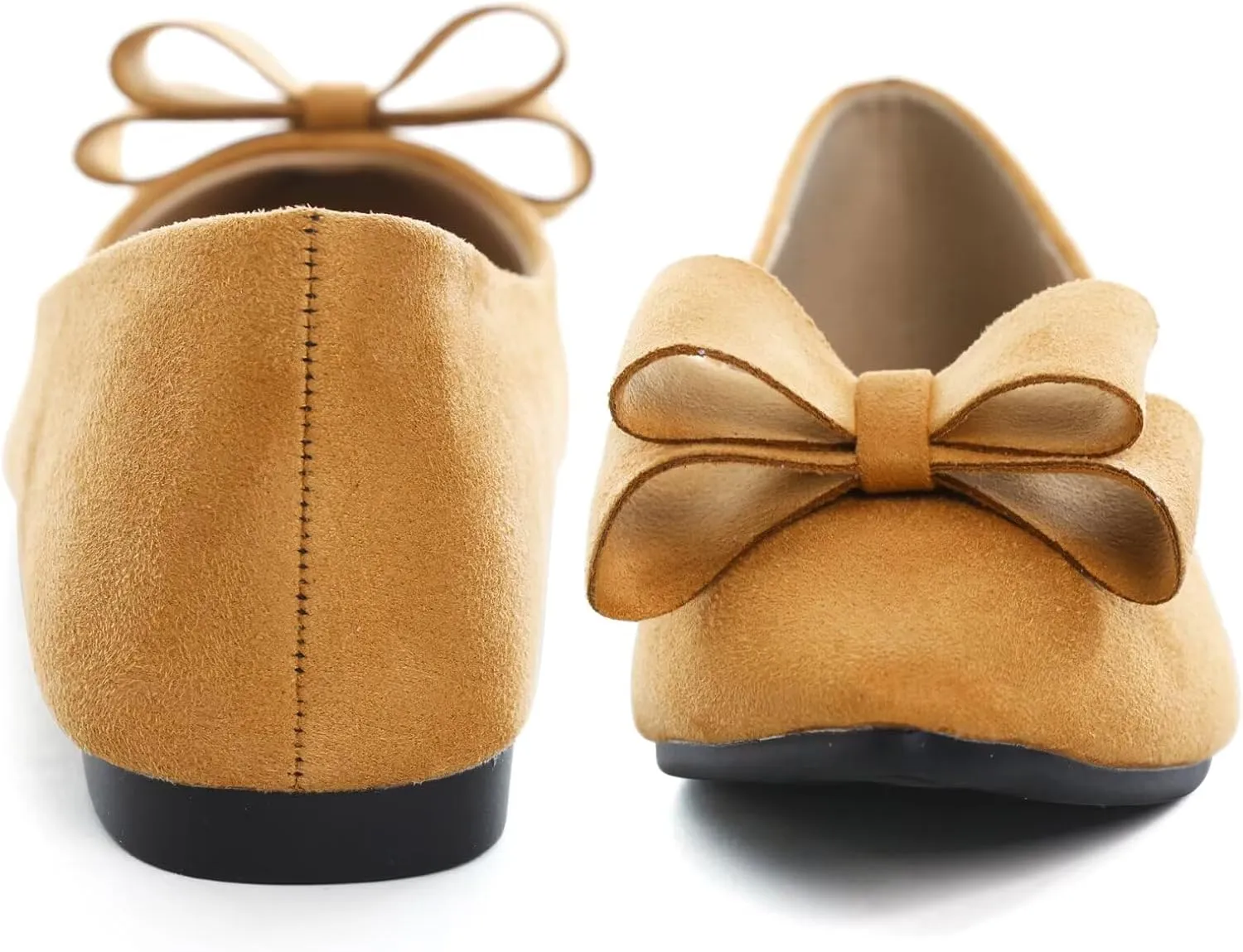 Stunner Womens Bowknot Flower Ballet Flats Pointed Toe Soft Dress Shoes