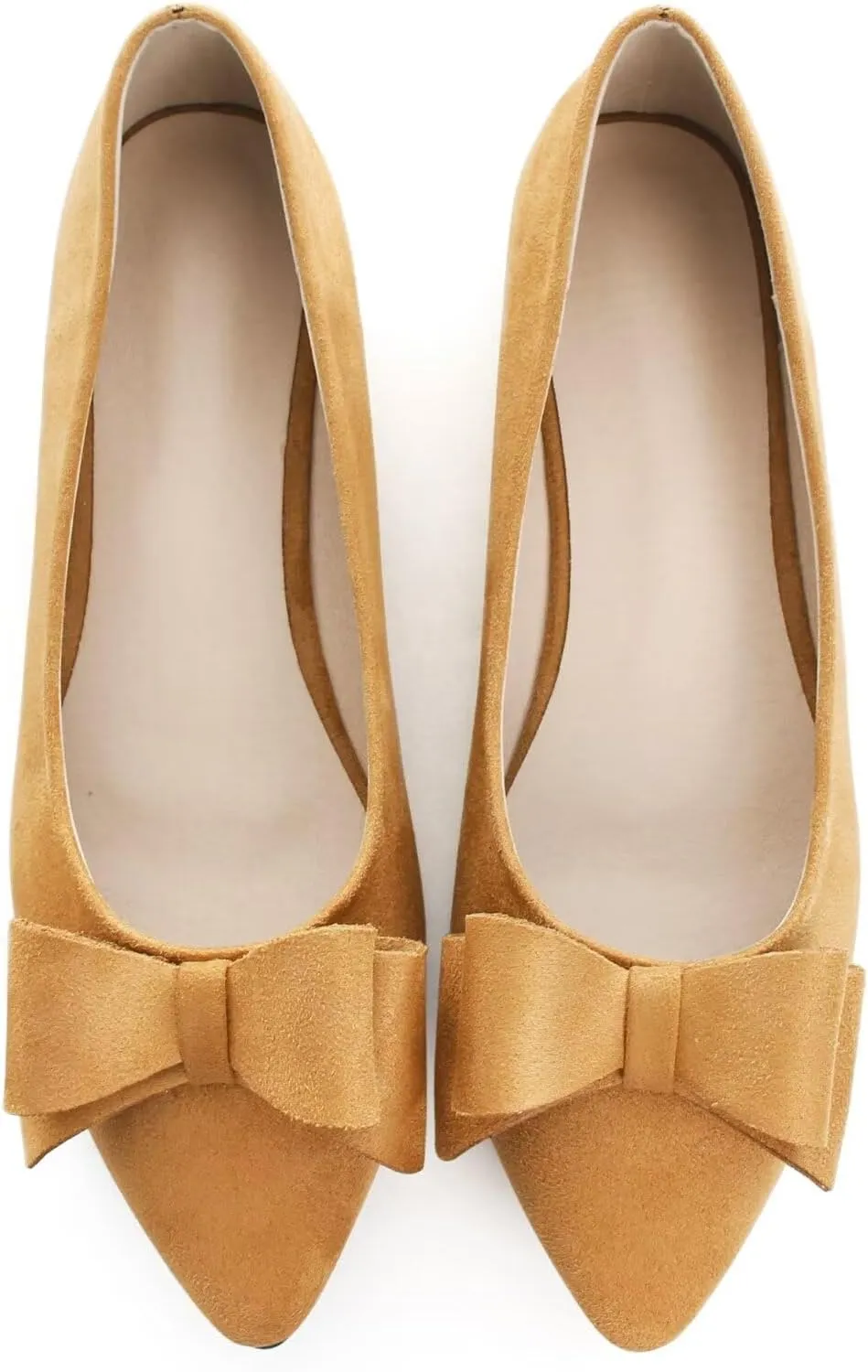 Stunner Womens Bowknot Flower Ballet Flats Pointed Toe Soft Dress Shoes
