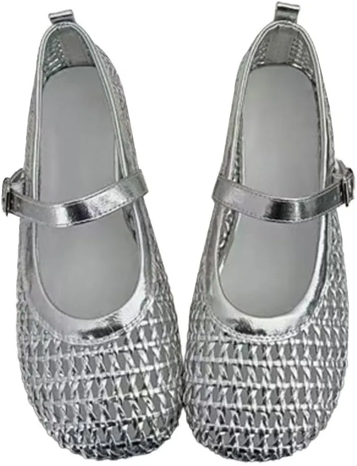 Stunner Women's Mary Jane Flats Fashion Square Toe Soft Ballet Flats Comfort One Line Strap Dress Flats