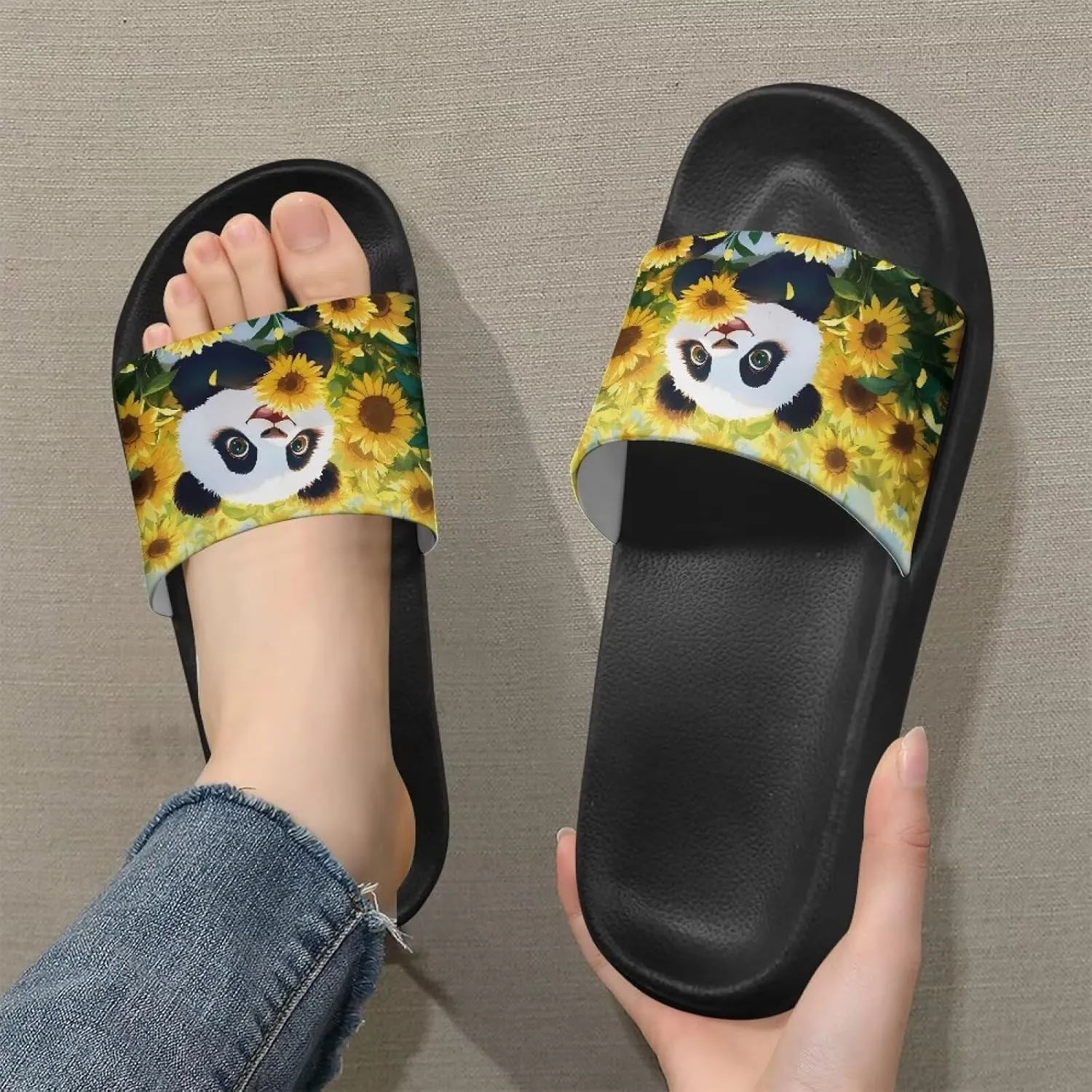 Summer Slide for Women Slip on Sandals Lightweight Cloud Soft Slippers Non-Slip Shower Slipper SizeUS 5-12.5