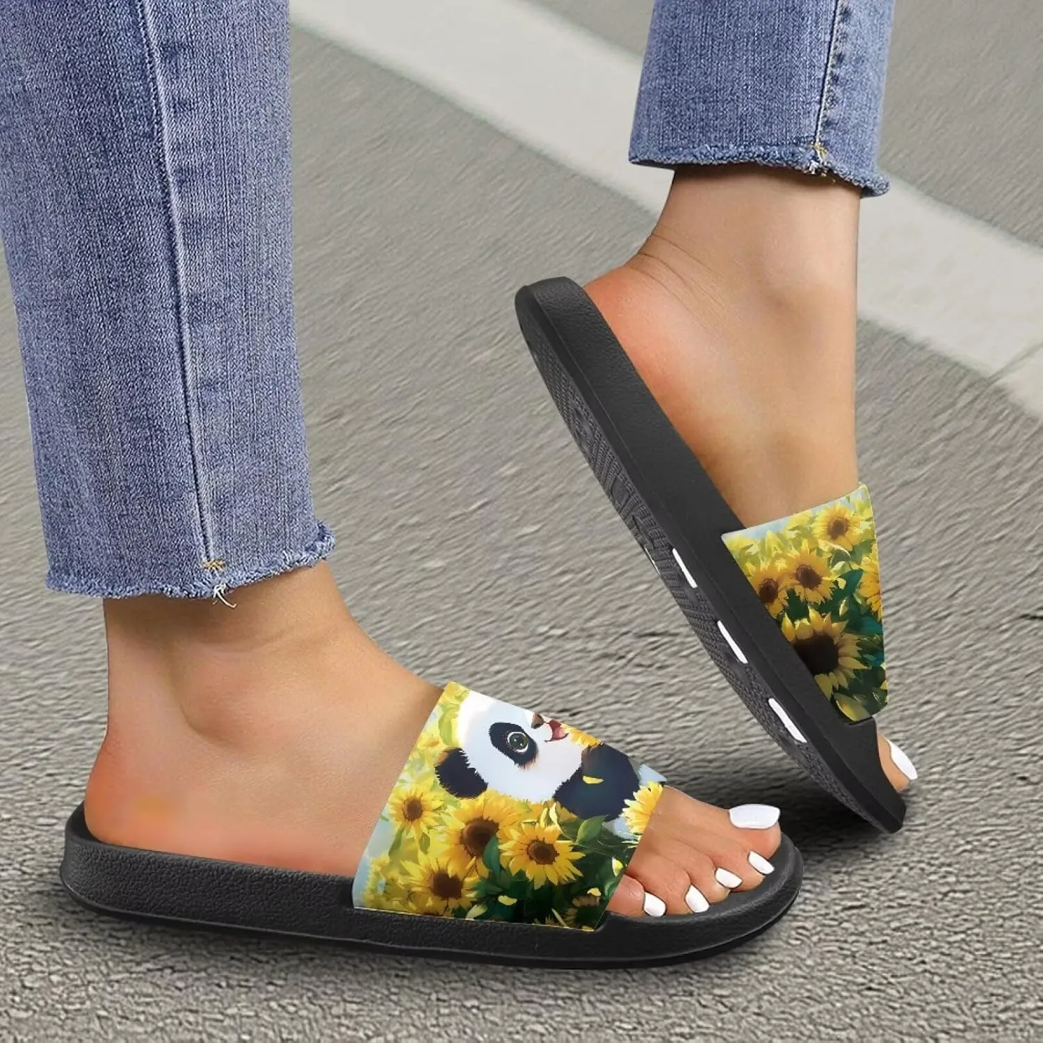Summer Slide for Women Slip on Sandals Lightweight Cloud Soft Slippers Non-Slip Shower Slipper SizeUS 5-12.5