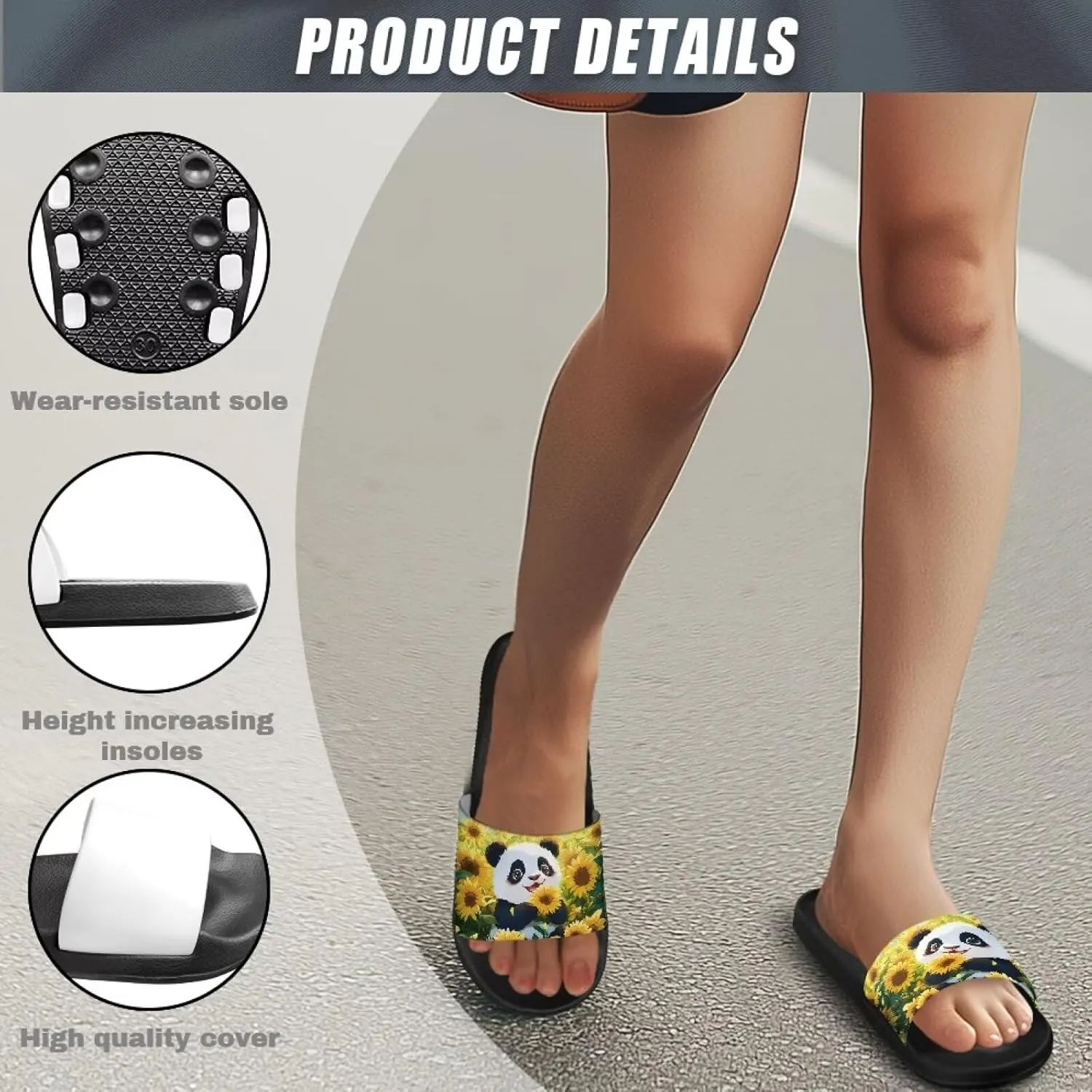 Summer Slide for Women Slip on Sandals Lightweight Cloud Soft Slippers Non-Slip Shower Slipper SizeUS 5-12.5