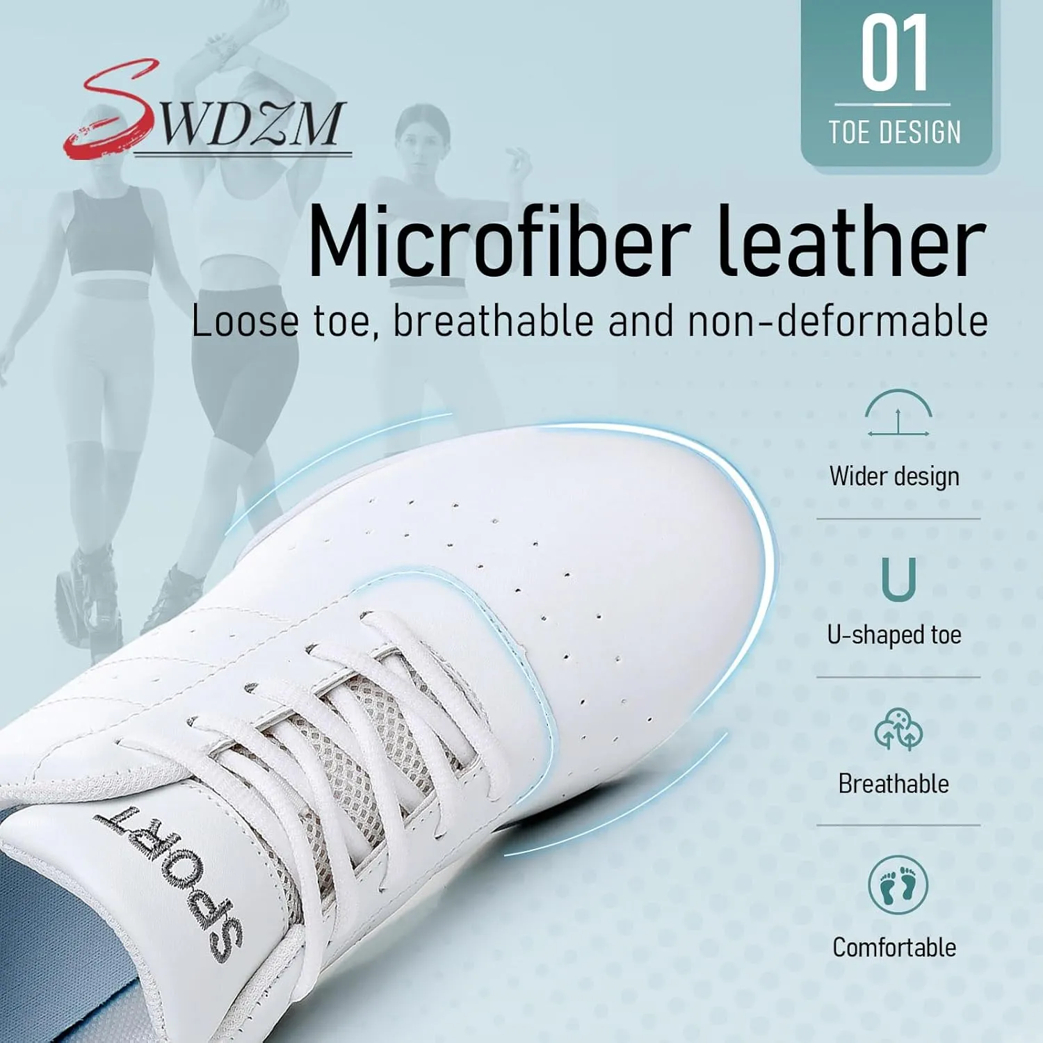 SWDZM Ballroom Salsa Practice Dance Sneakers Cheer Shoes for Women Cheerleading Athletic Dance Shoes