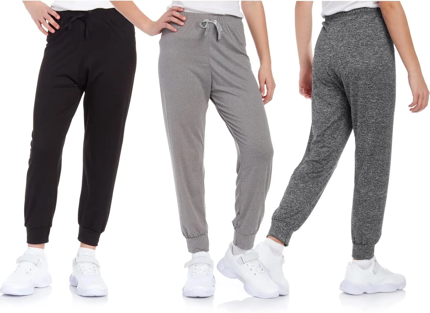 Sweet Hearts Girls Sweatpants - 3 Pack Super Soft Girls' Activewear Performance Jogger Pants: Made in USA (Sizes: 5-18)