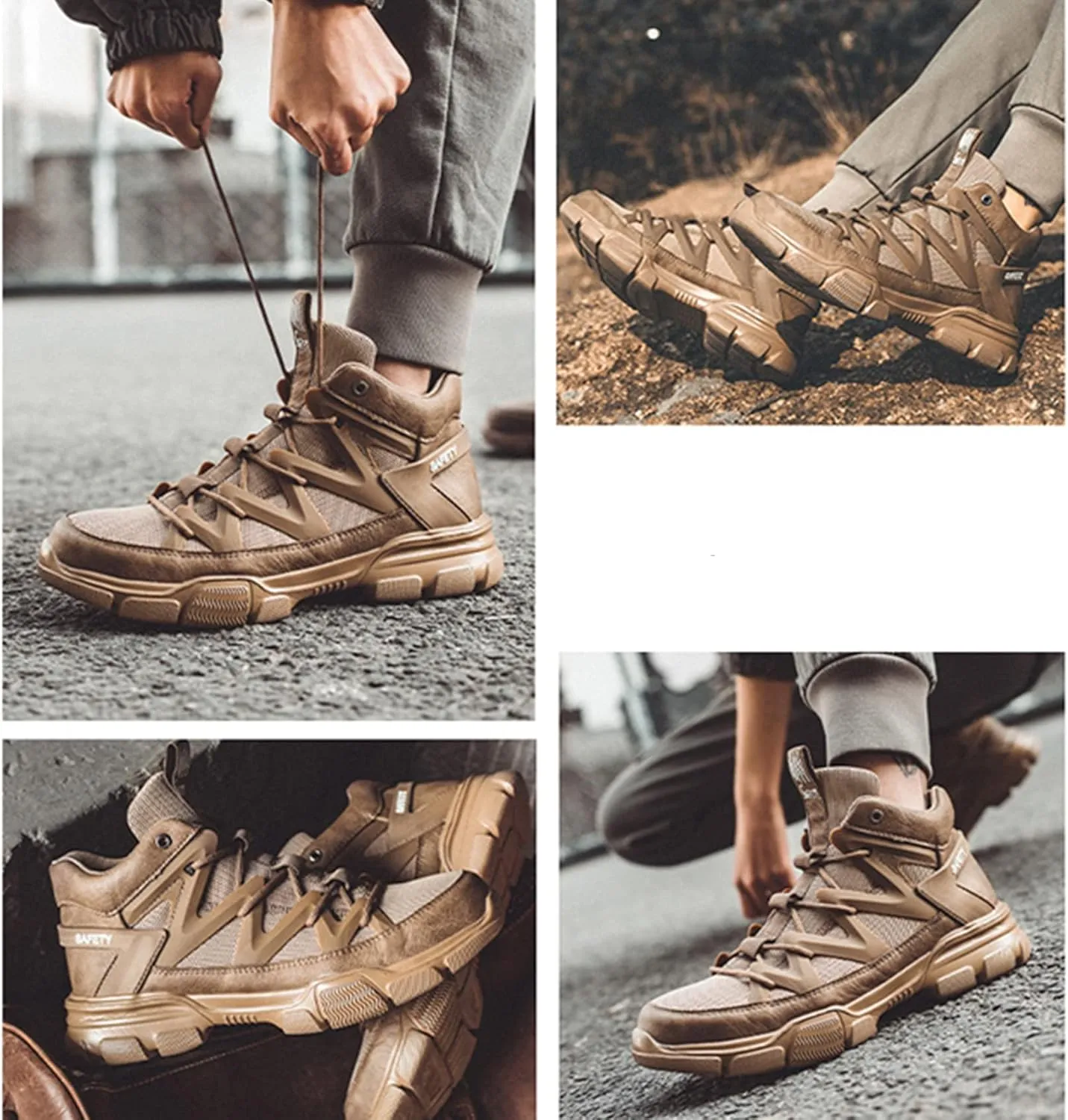 SYLPHID Steel Toe Boots for Men Safety Shoes for Women Work Sneakers Slip Resistant