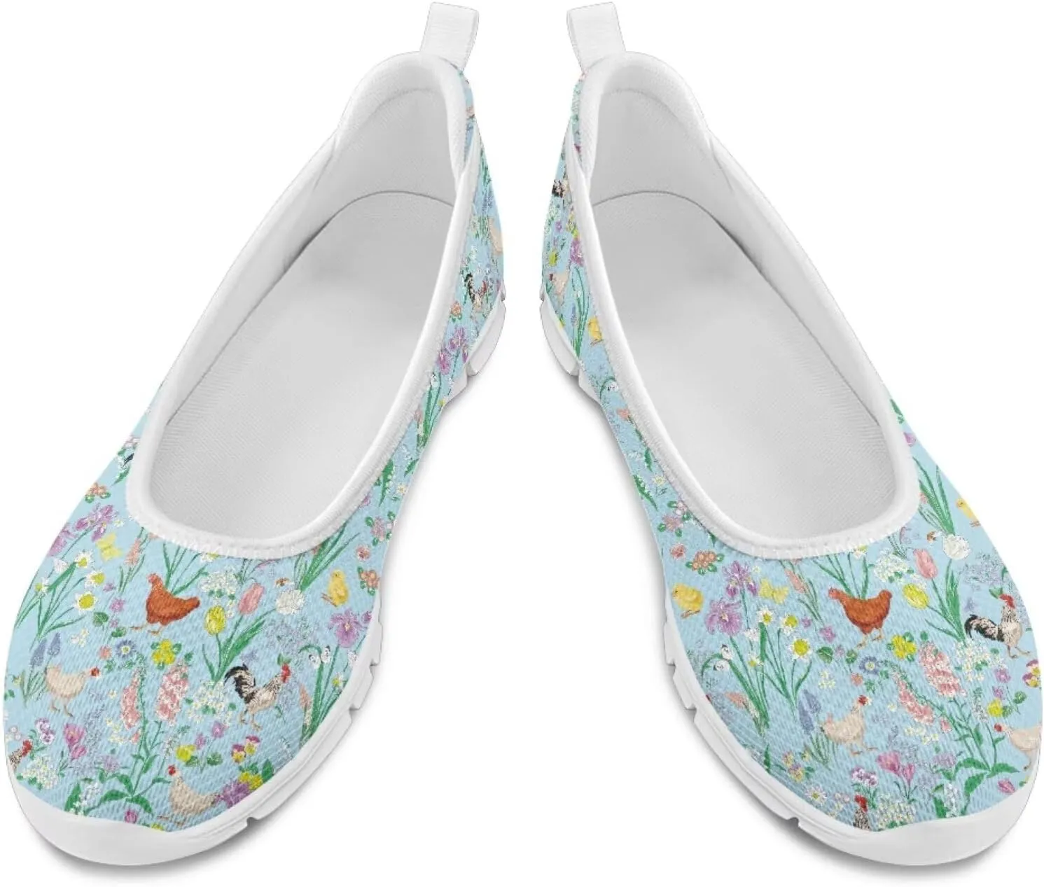 SYtrade Women Slip On Loafers Summer Art Travel Sneakers White Sole