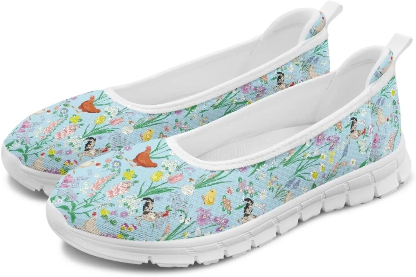 SYtrade Women Slip On Loafers Summer Art Travel Sneakers White Sole