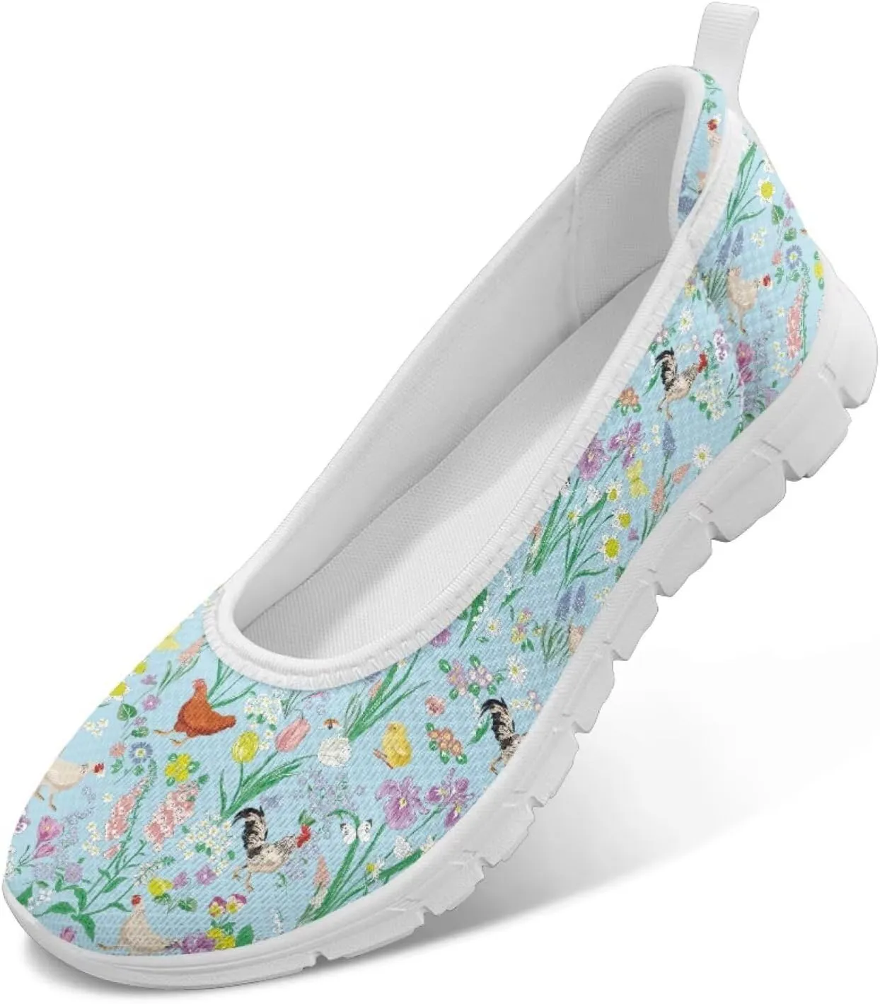 SYtrade Women Slip On Loafers Summer Art Travel Sneakers White Sole
