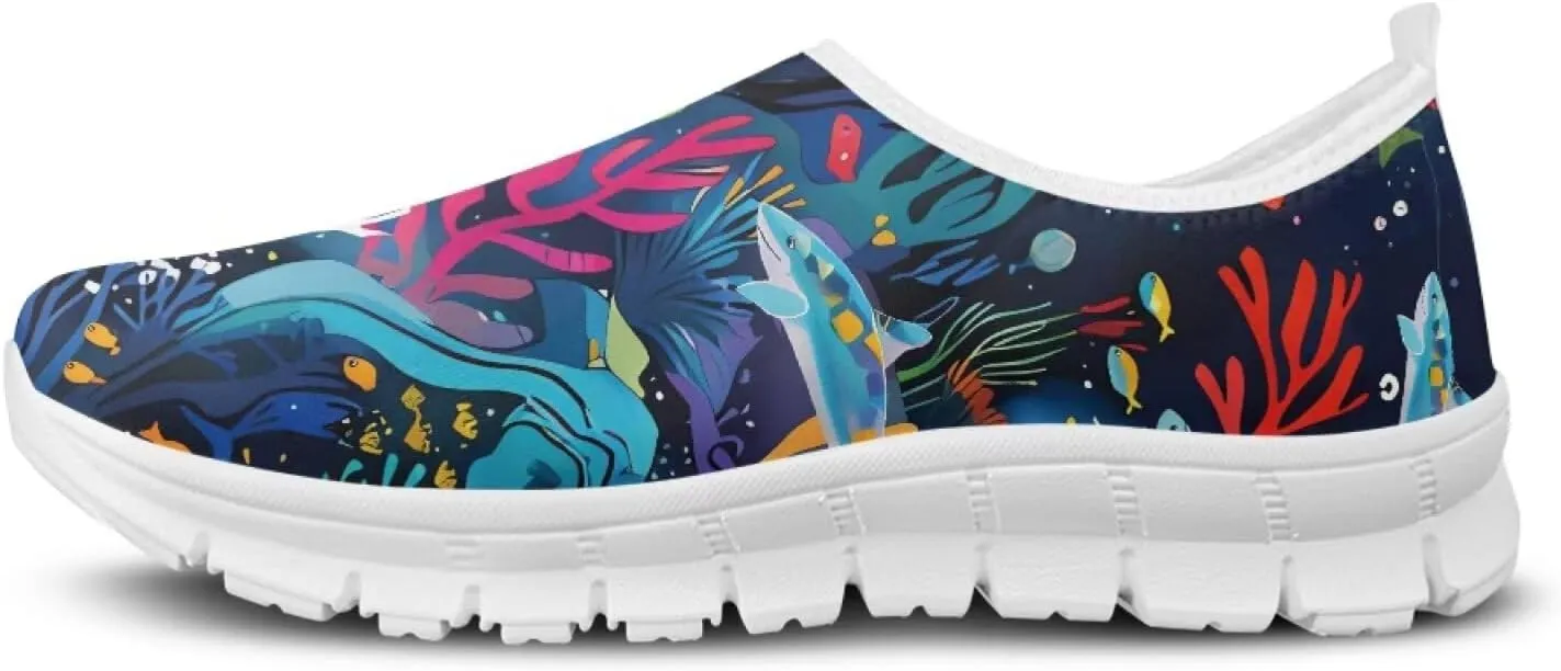 SYtrade Women's Fashion Floral Art Sneaker Flat Canvas Slip-On Ladies Travel Shoes