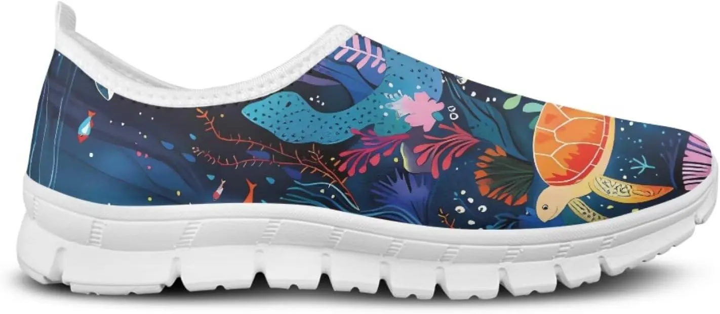 SYtrade Women's Fashion Floral Art Sneaker Flat Canvas Slip-On Ladies Travel Shoes