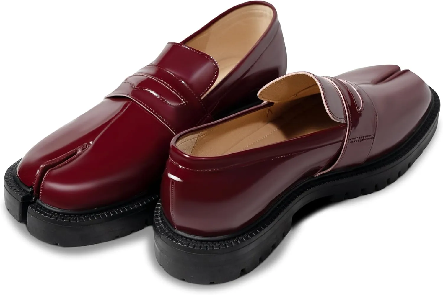 Tabi Shoes Split Toe Leather Chunky Platform for Women Girls Summer Non Slip Lightweight Round Toe Wide Width Casual Cute Y2K Kawaii Footwear Spring Fall Outdoors Everyday Wear