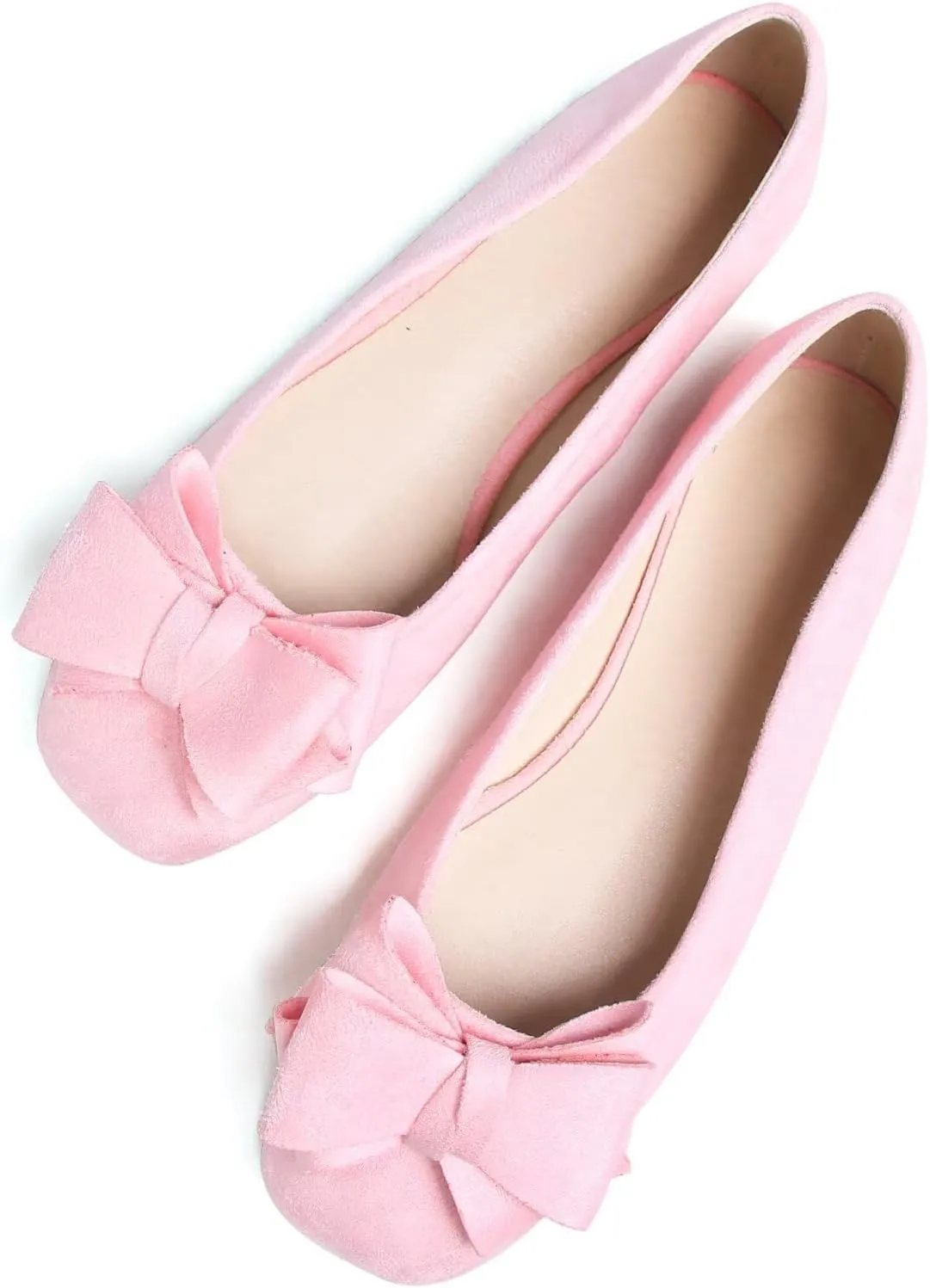 TANGNEST Women Cute Bowknot Flats Soft Slip On Dress Comfort Square Toe Flats