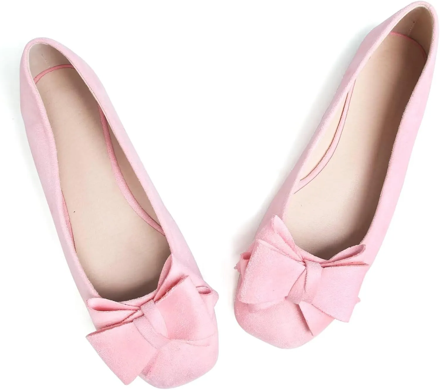 TANGNEST Women Cute Bowknot Flats Soft Slip On Dress Comfort Square Toe Flats