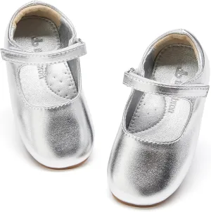 THEE BRON Little Girls Princess Shoes 3-12 Years Ballet Flats Soft Non-Slip Dress Shoes for Wide Feet