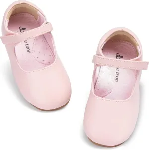THEE BRON Little Girls Princess Shoes 3-12 Years Ballet Flats Soft Non-Slip Dress Shoes for Wide Feet
