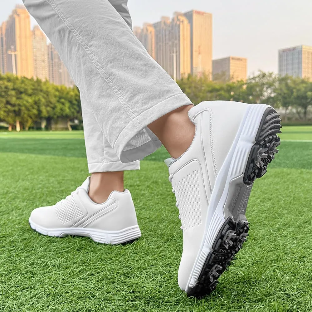 THESTRON Professional Golf Shoes for Men 7 Spikes Non-Slip Outdoor Golf Sport Training Sneakers Mens Comfortable Sport Shoes for Golfing Size 7-15