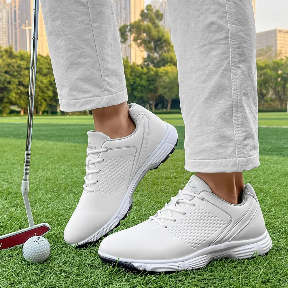 THESTRON Professional Golf Shoes for Men 7 Spikes Non-Slip Outdoor Golf Sport Training Sneakers Mens Comfortable Sport Shoes for Golfing Size 7-15