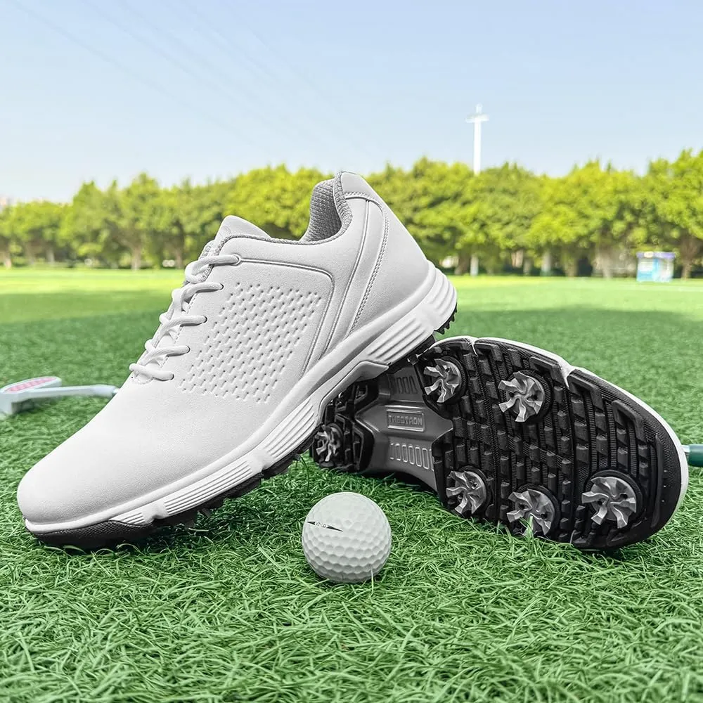 THESTRON Professional Golf Shoes for Men 7 Spikes Non-Slip Outdoor Golf Sport Training Sneakers Mens Comfortable Sport Shoes for Golfing Size 7-15