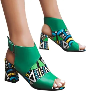 Thick Heel Sandals for Women Trendy Casual Fish Mouth Open Toe Belt Buckle Slingback Chunky High Heel Shoes Comfy Pointed Toe Heeled Sandals