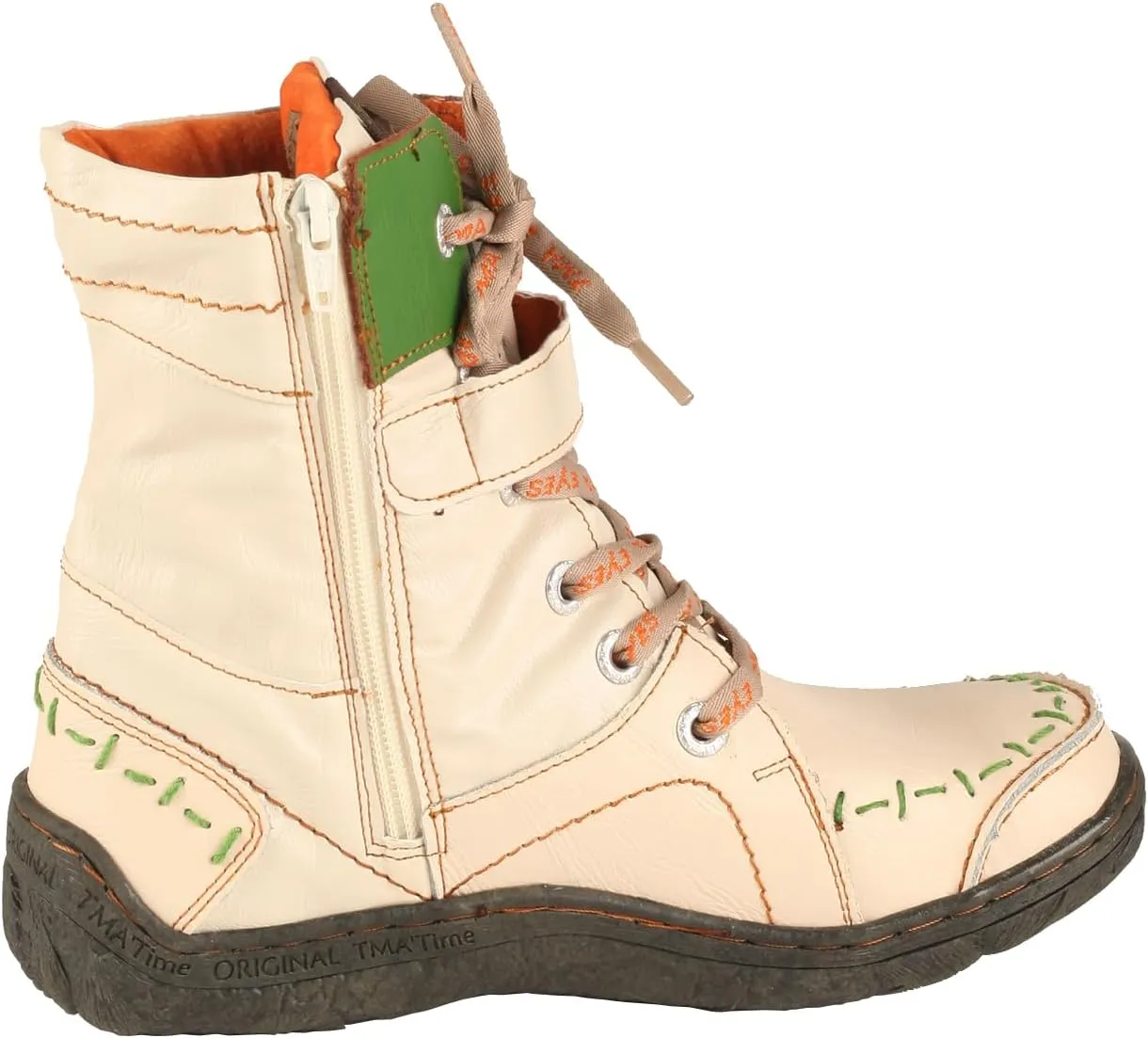 TMA EYES Women's Leather Casual Ankle Boots Fashion Non-slip With Side Zipper Design