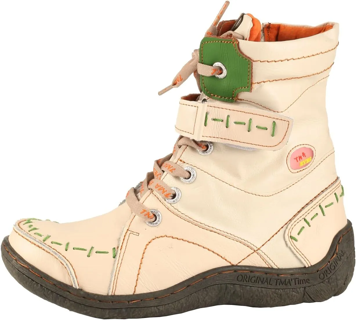 TMA EYES Women's Leather Casual Ankle Boots Fashion Non-slip With Side Zipper Design
