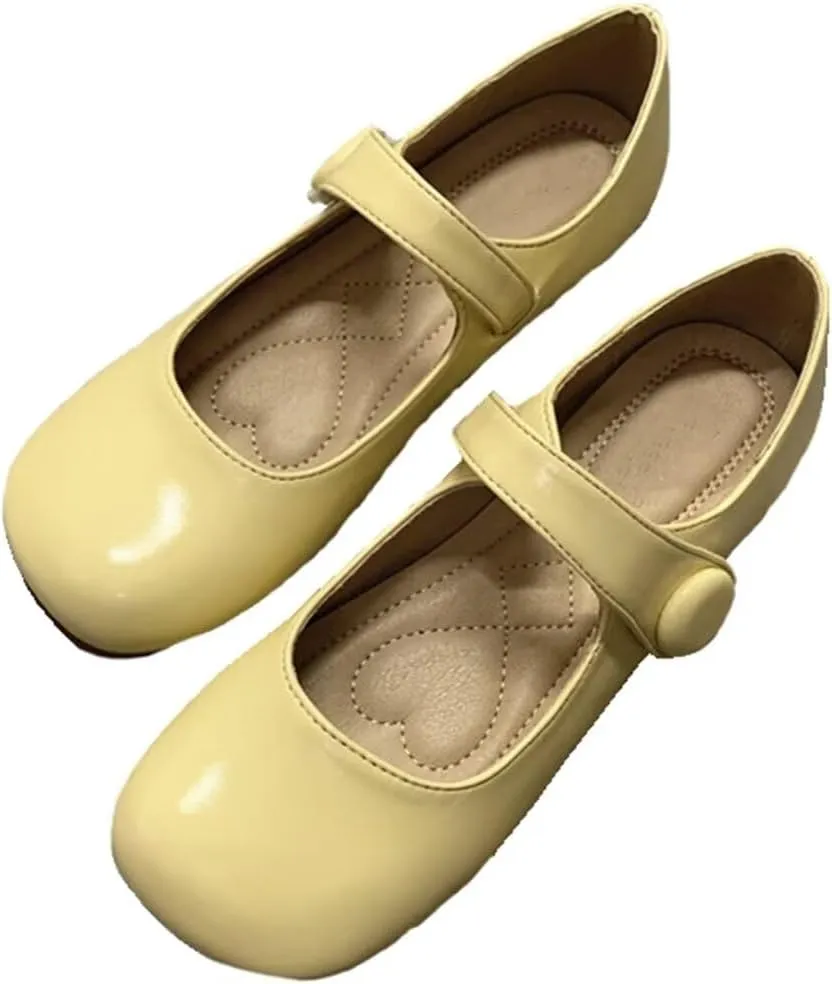 TN TANGNEST Women's Flats Classical Square Toe One Line Strap Mary Jane Flats Soft Slip On Flats