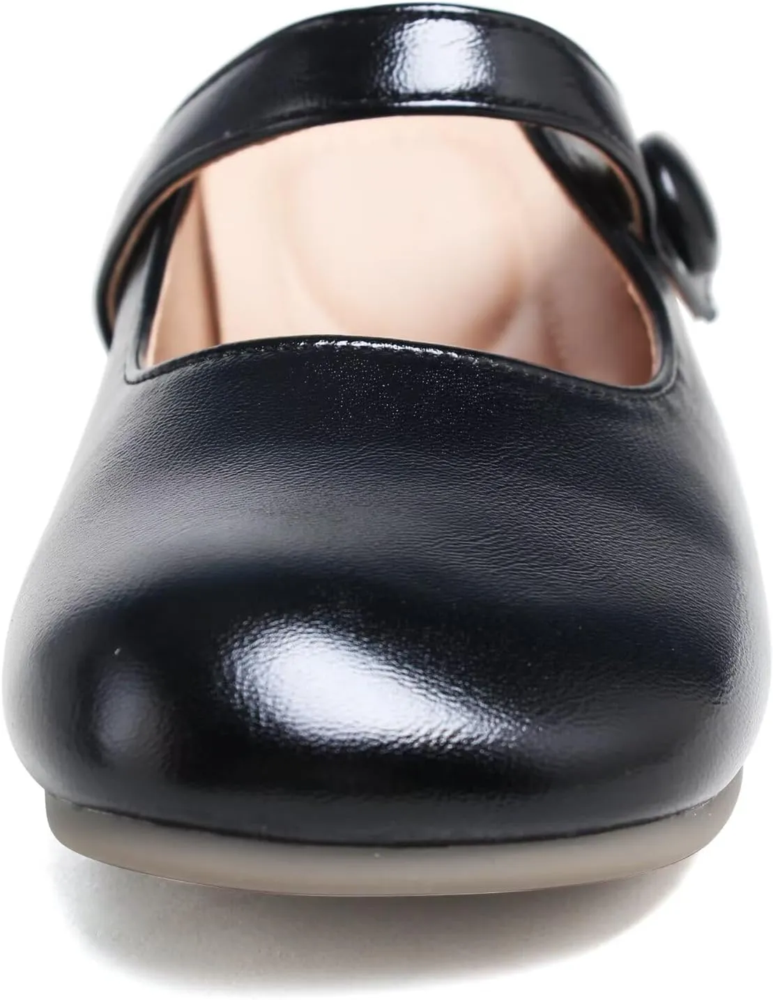 TN TANGNEST Women's Flats Classical Square Toe One Line Strap Mary Jane Flats Soft Slip On Flats