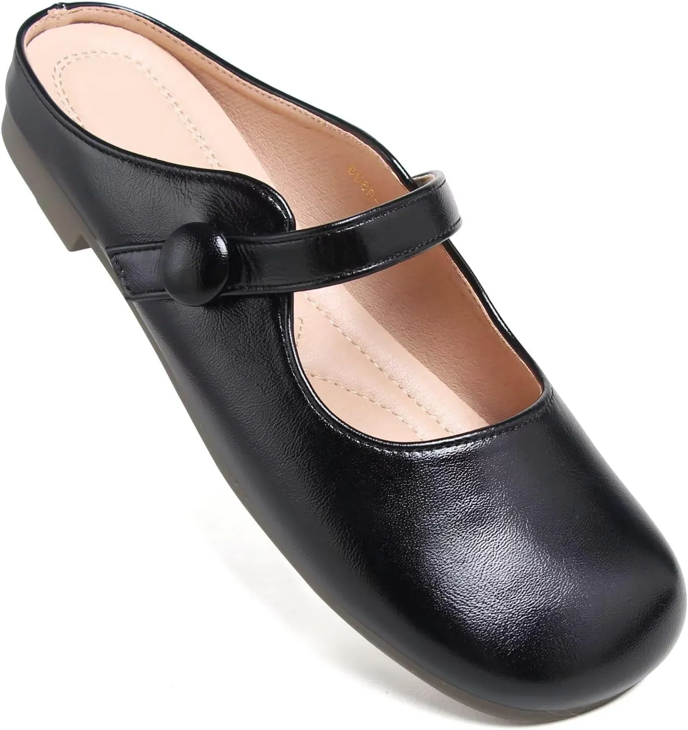 TN TANGNEST Women's Flats Classical Square Toe One Line Strap Mary Jane Flats Soft Slip On Flats