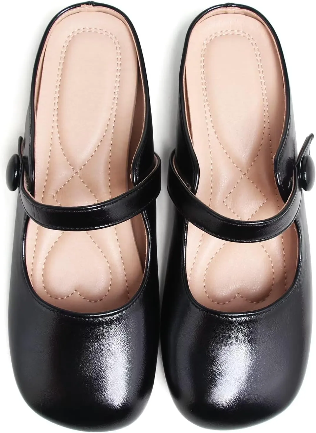 TN TANGNEST Women's Flats Classical Square Toe One Line Strap Mary Jane Flats Soft Slip On Flats