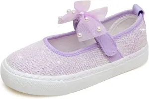 Toandon Toddler Girls Sparkle Glitter Flats Sneakers Age 3-10