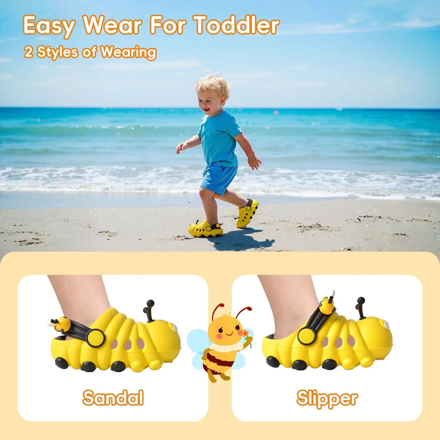 Toddler Sandals Baby Boys Girls Slip On Walking Shoes Summer Breathable Quick-Dry Lightweight Barefoot Slippers Outdoor Indoor Non-Slip Sandals