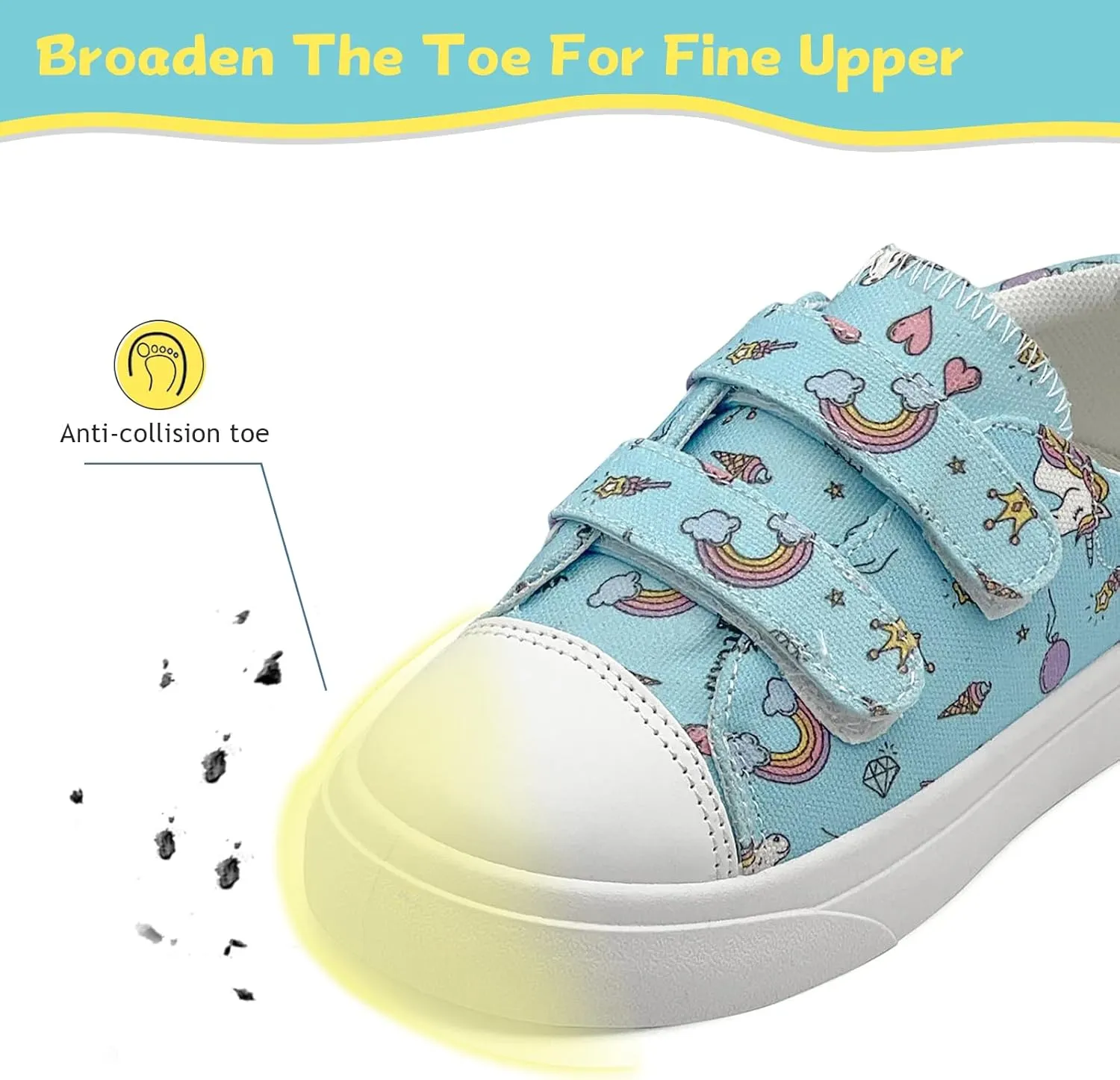 Toddler Shoes for Boys and Girls Low Top Adjustable Strap Kids Canvas Sneakers Walking Running Casual Shoes