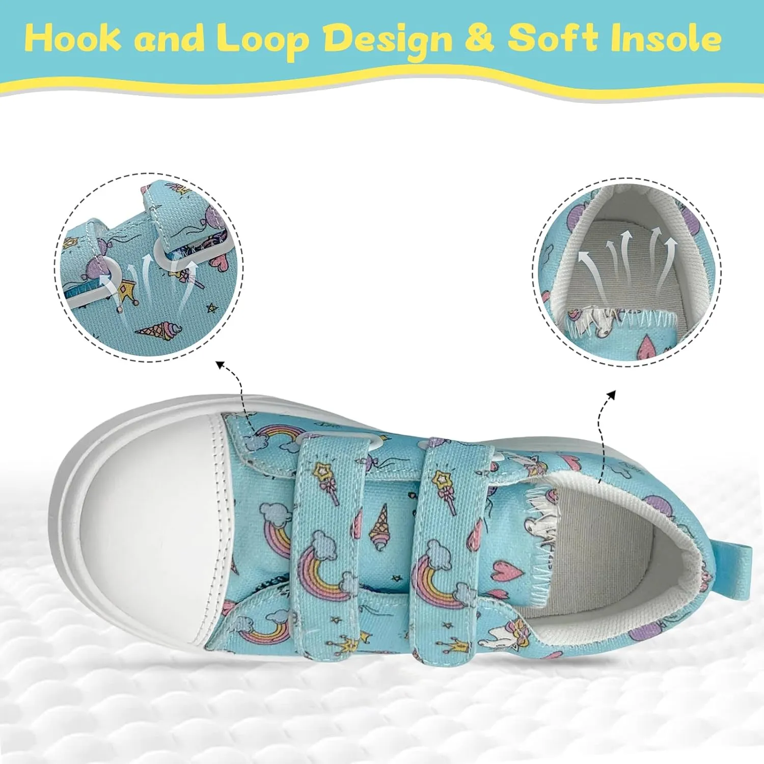 Toddler Shoes for Boys and Girls Low Top Adjustable Strap Kids Canvas Sneakers Walking Running Casual Shoes