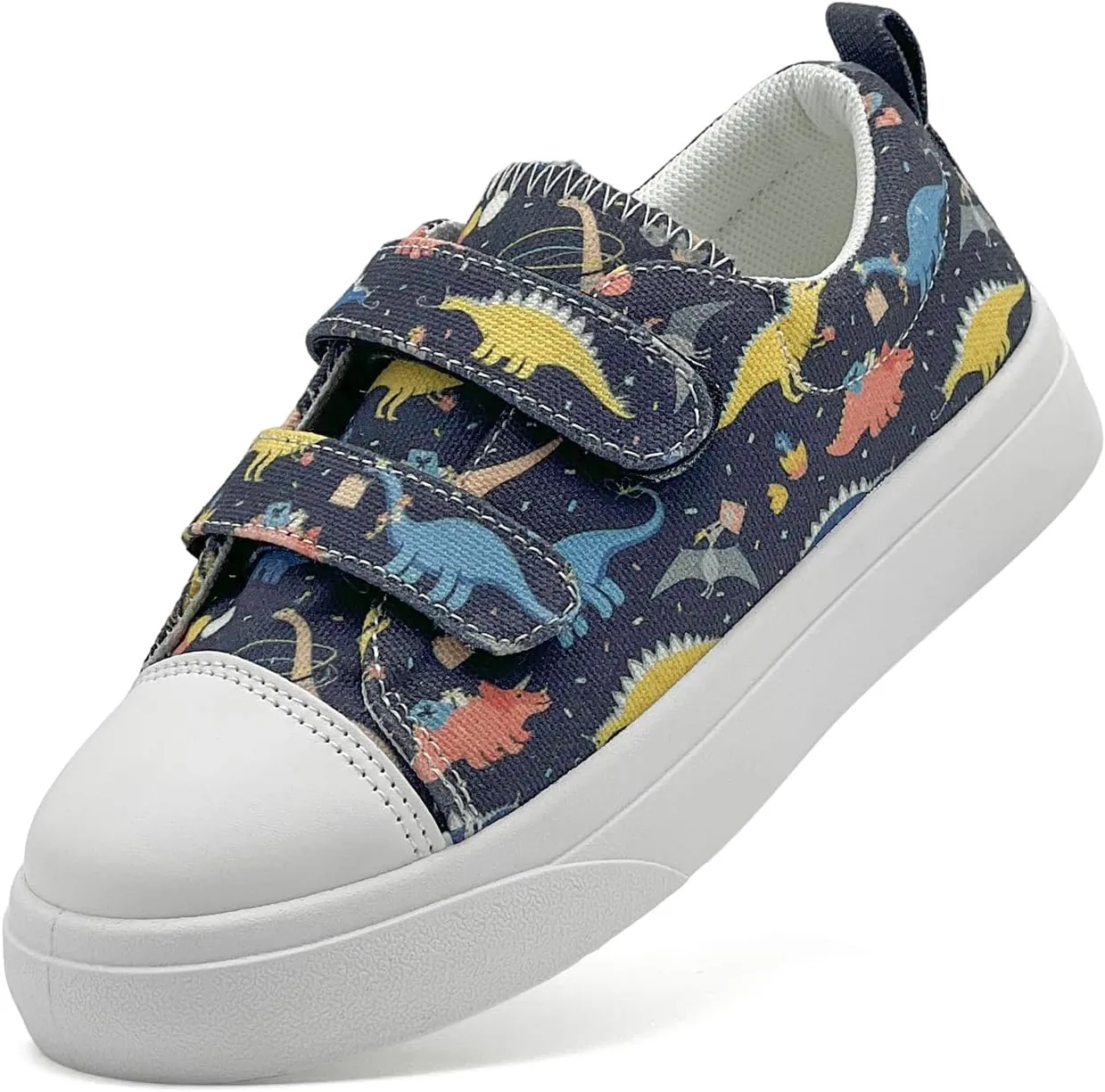 Toddler Shoes for Boys and Girls Low Top Adjustable Strap Kids Canvas Sneakers Walking Running Casual Shoes