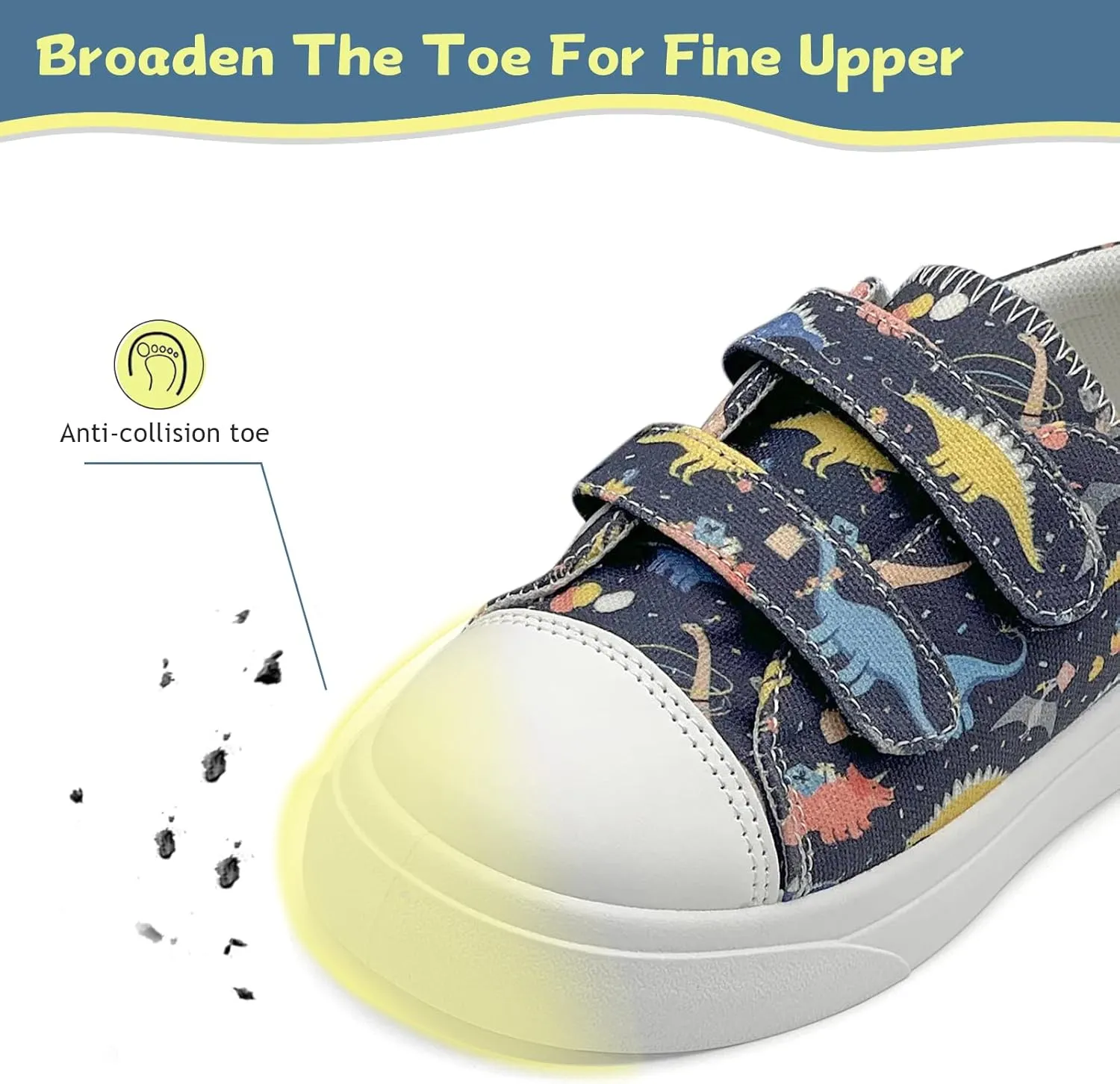 Toddler Shoes for Boys and Girls Low Top Adjustable Strap Kids Canvas Sneakers Walking Running Casual Shoes