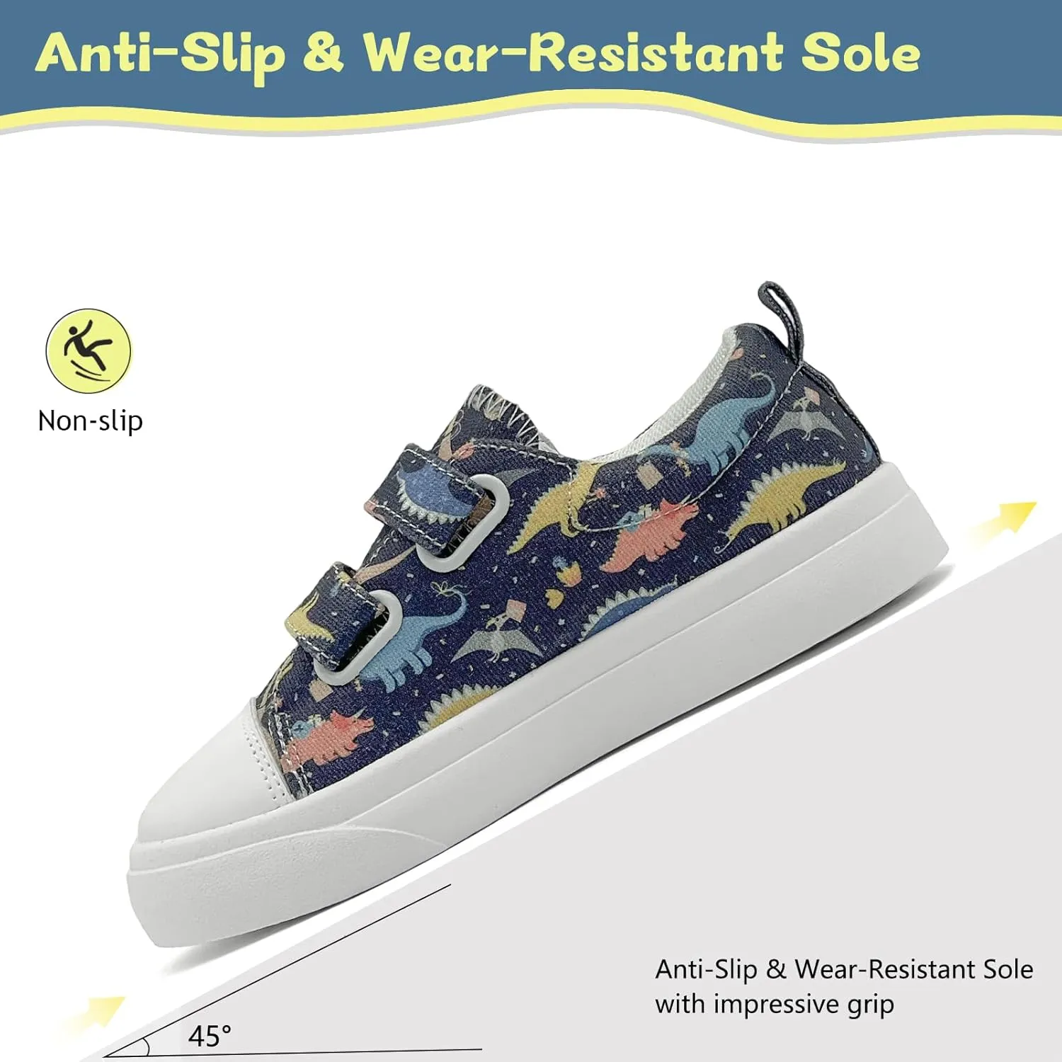 Toddler Shoes for Boys and Girls Low Top Adjustable Strap Kids Canvas Sneakers Walking Running Casual Shoes