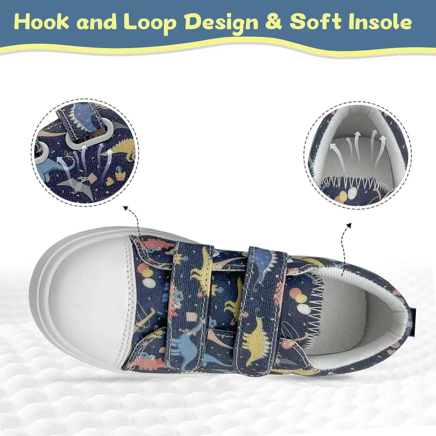 Toddler Shoes for Boys and Girls Low Top Adjustable Strap Kids Canvas Sneakers Walking Running Casual Shoes