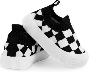 Toddler Summer First Walking Shoes Breathable Non-Slip Soft Sole Wide Toddler Shoes Tennis Sneakers Knitted Mesh Elastic Sock Shoes for Baby Boy Girl Outdoor Indoor Walker Shoes