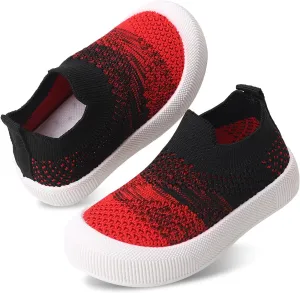 Toddler Summer First Walking Shoes Breathable Non-Slip Soft Sole Wide Toddler Shoes Tennis Sneakers Knitted Mesh Elastic Sock Shoes for Baby Boy Girl Outdoor Indoor Walker Shoes