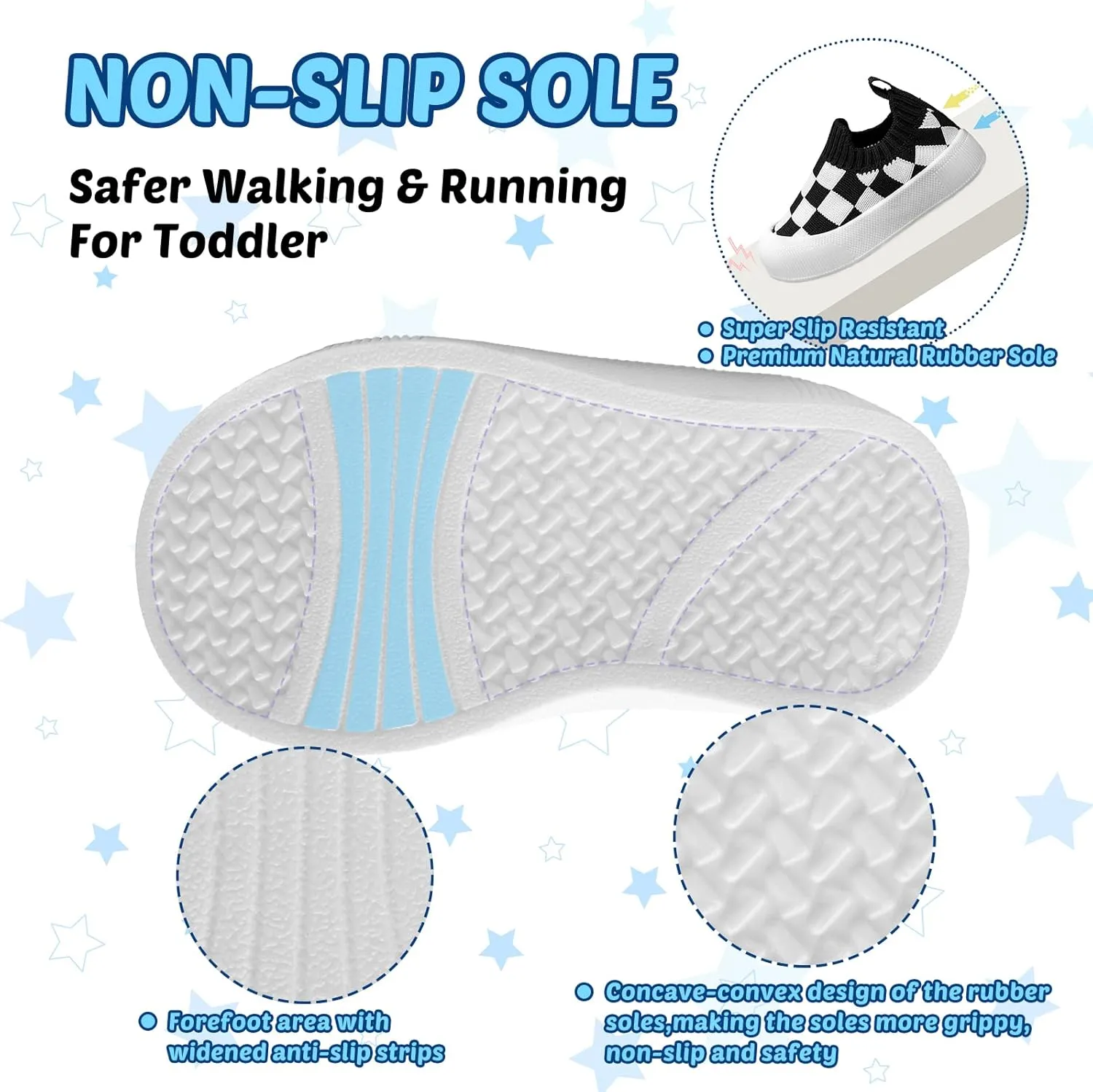 Toddler Summer First Walking Shoes Breathable Non-Slip Soft Sole Wide Toddler Shoes Tennis Sneakers Knitted Mesh Elastic Sock Shoes for Baby Boy Girl Outdoor Indoor Walker Shoes