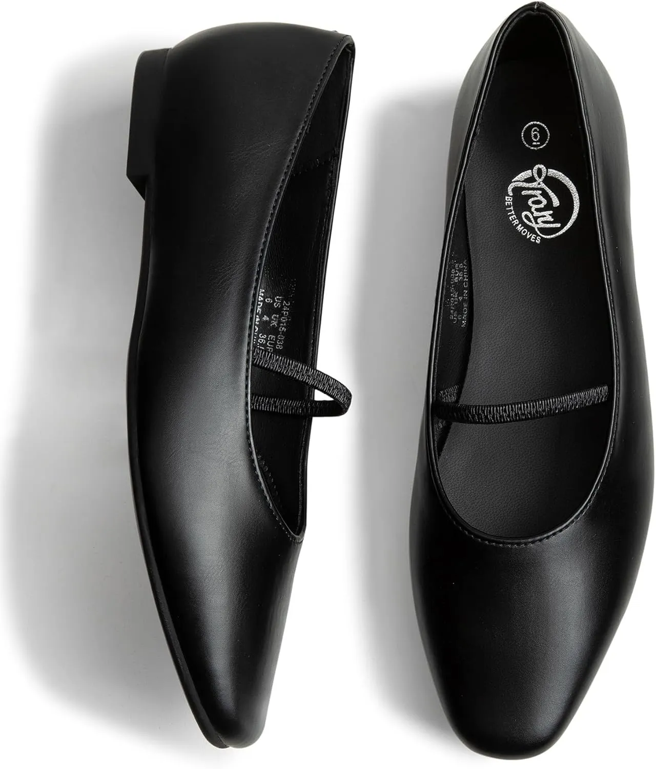 Trary Mary Jane Ballet Flats for Women - Comfortable Closed Toe Shoes With Strap