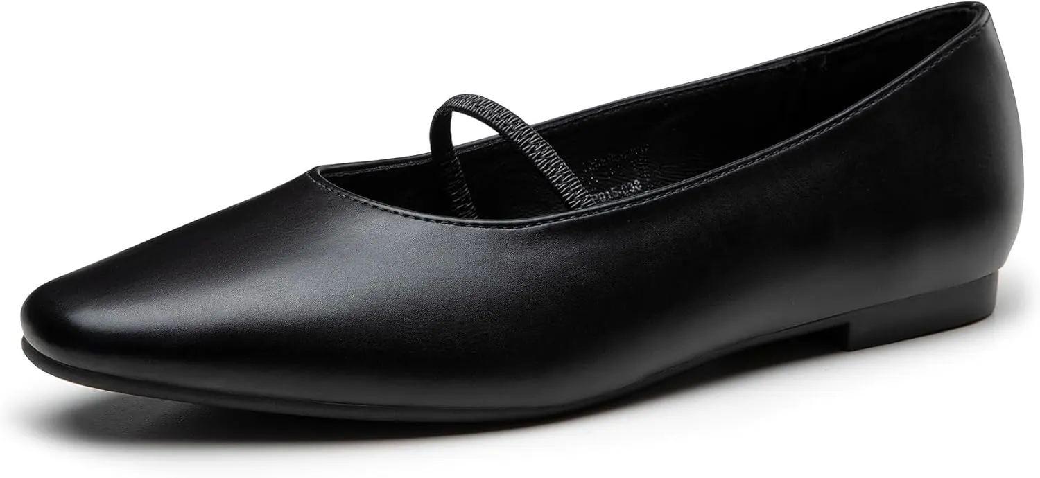 Trary Mary Jane Ballet Flats for Women - Comfortable Closed Toe Shoes With Strap