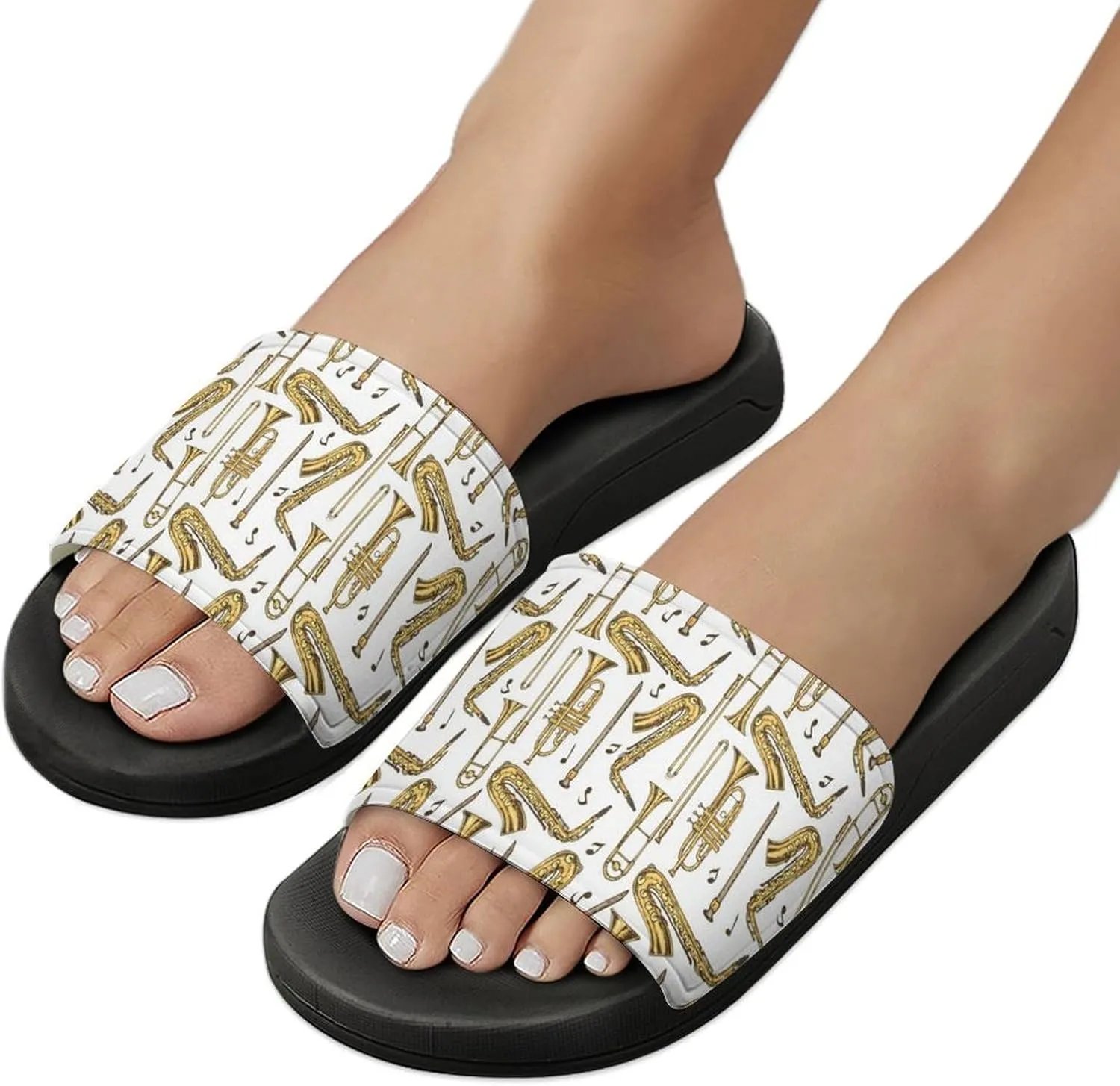 Trombone Music Instruments PVC Home Slippers Beach Shower Sandals Summer Non-Slip Outdoor Shoes for Men Women
