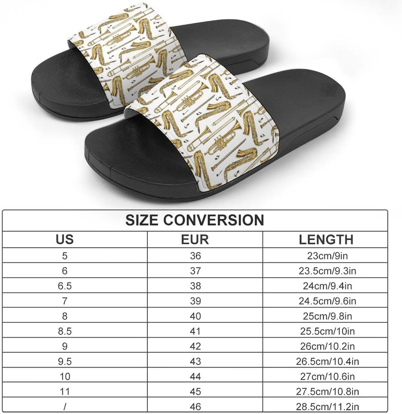 Trombone Music Instruments PVC Home Slippers Beach Shower Sandals Summer Non-Slip Outdoor Shoes for Men Women