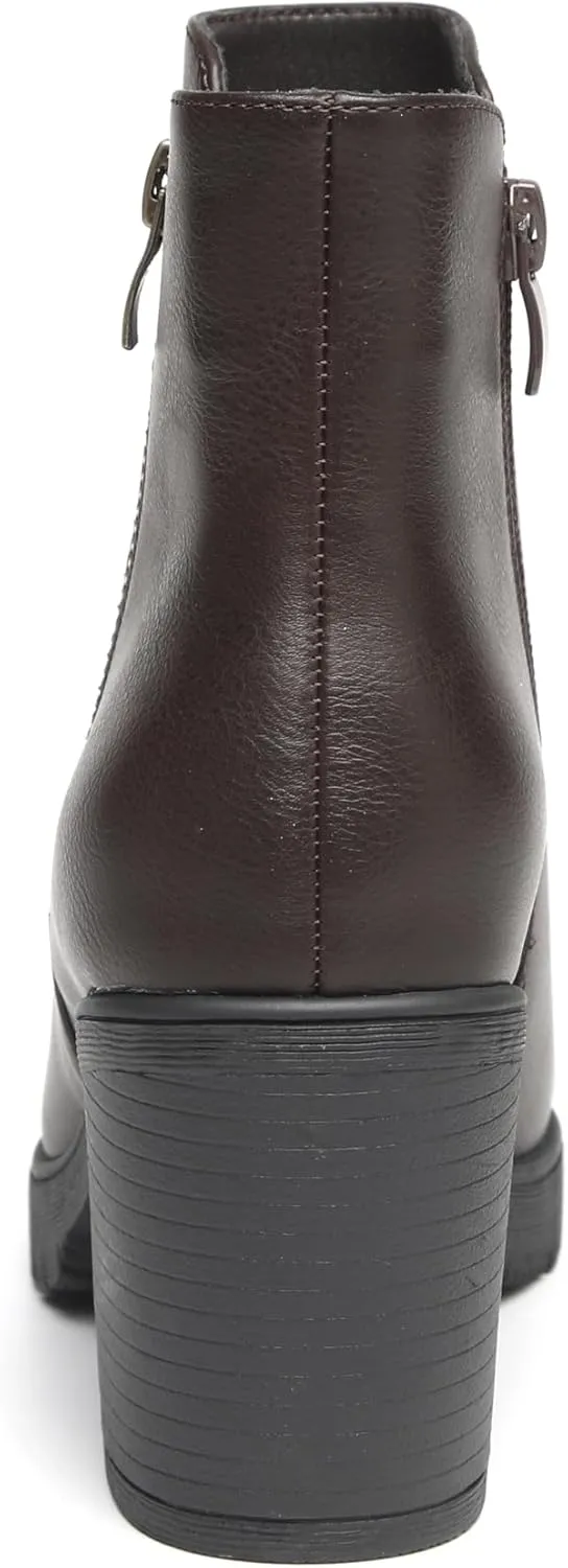 TYNDALL Women's Low Heel Platform Chunky Heel Ankle Boots Booties for Women