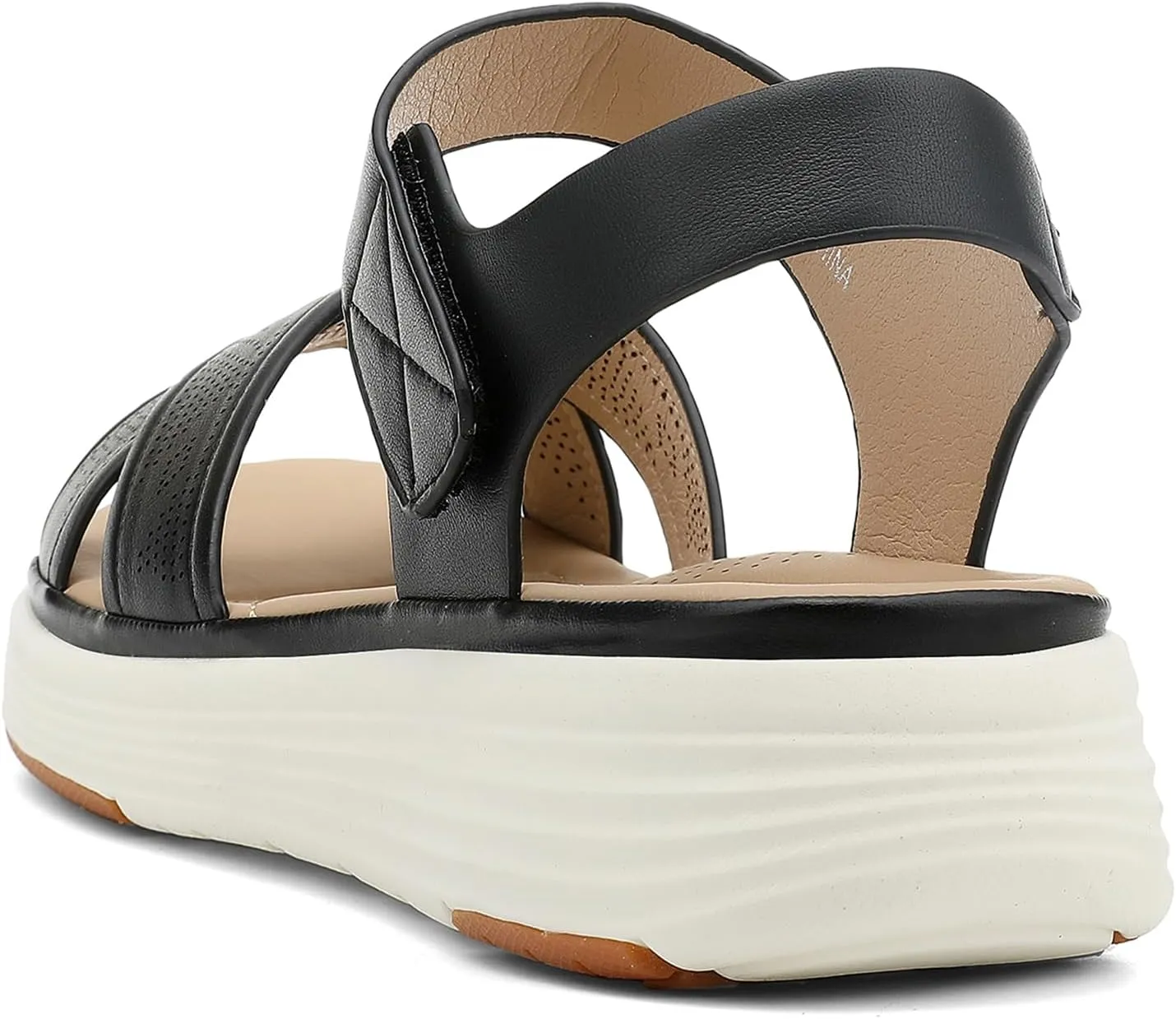 UBFEN Womens Platform Sandals Comfortable Lightweight Walking Ankle Strap Casual Low Wedge Sandals